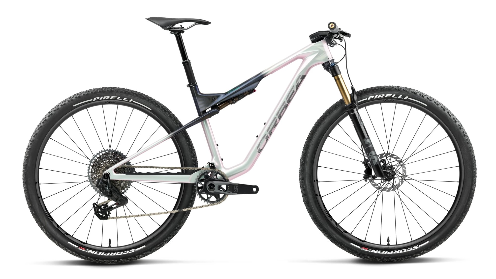 Orbea OIZ M-TEAM AXS Iris White - Seaweed Carbon View